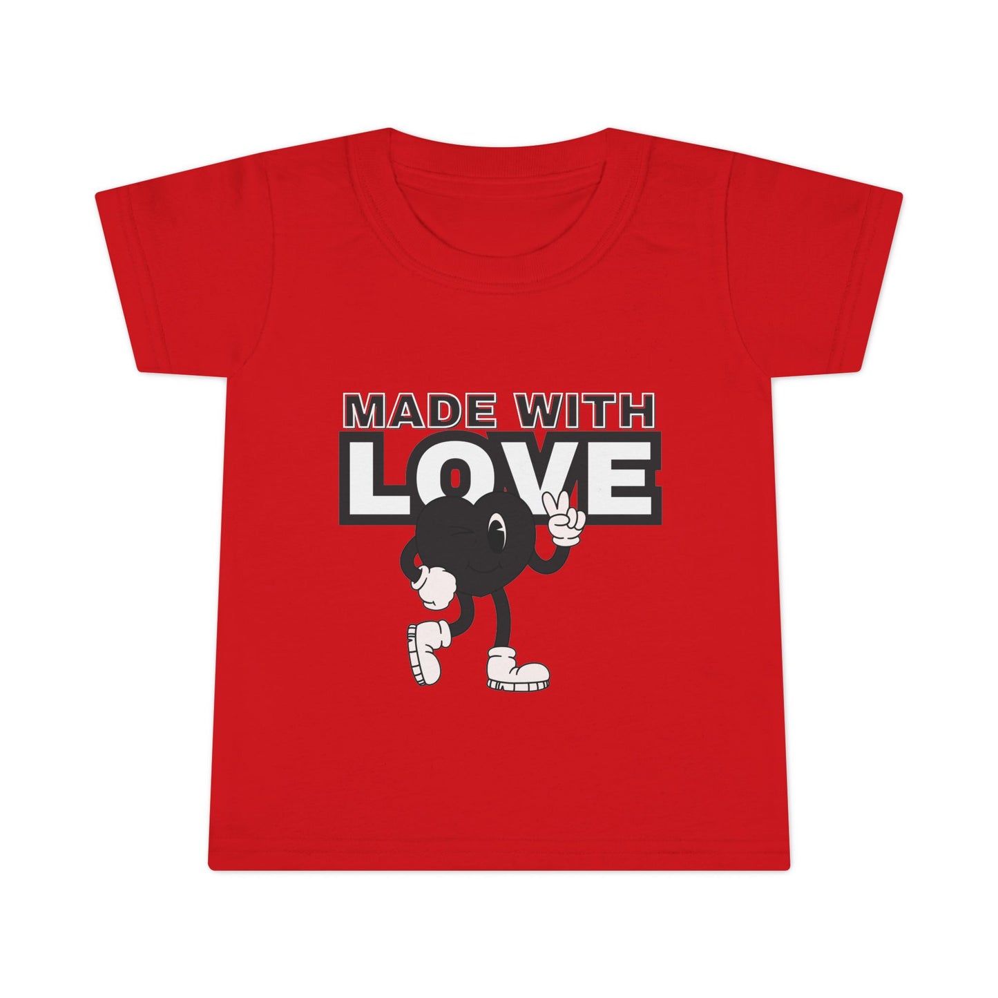 Toddler T-Shirt: Made with Love Graphic Tee, Cute Gift, Kids Apparel, Birthday Outfit, Everyday Wear