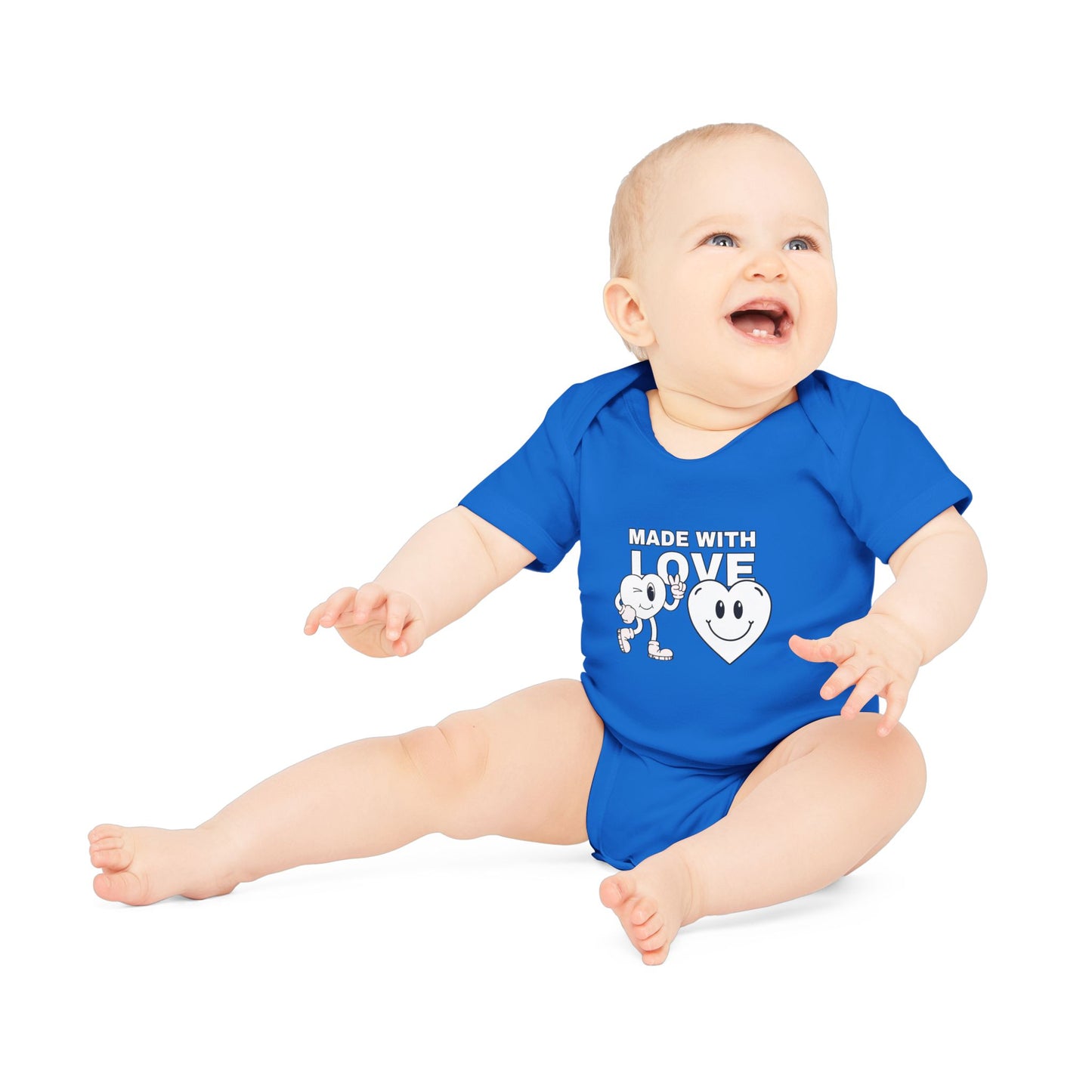 Cute Organic Baby Bodysuit - Made with Love, Eco-Friendly Newborn Gift, Baby Shower Outfit, Infant Apparel, Adorable Baby Clothing