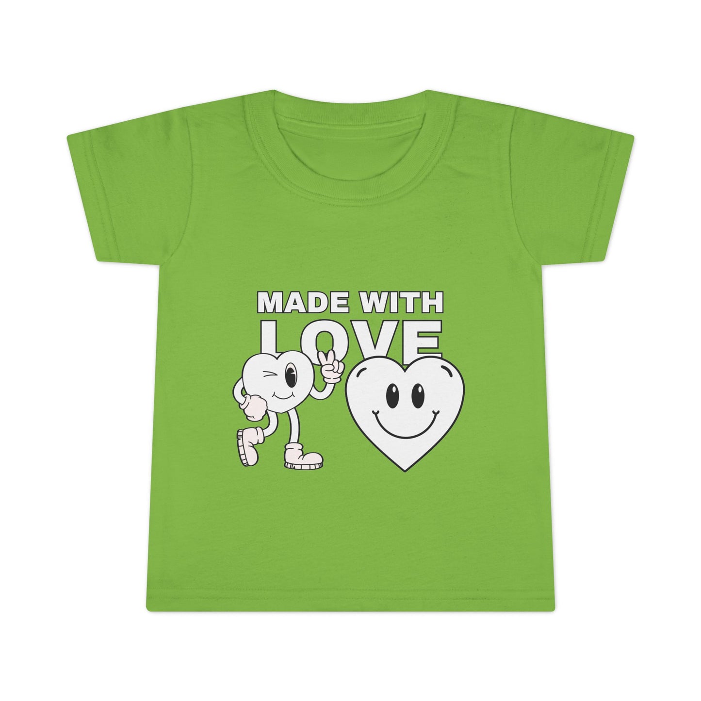 Toddler T-Shirt - Made with Love, Cute Kids Tee, Baby Love Shirt, Gift for Toddlers, Valentine's Day Apparel