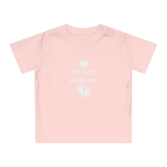 Heartfelt Baby T-Shirt - Tiny Feet Big Dreams, Infant Tee, Newborn Outfit, Baby Shower Gift, Cute Baby Clothes