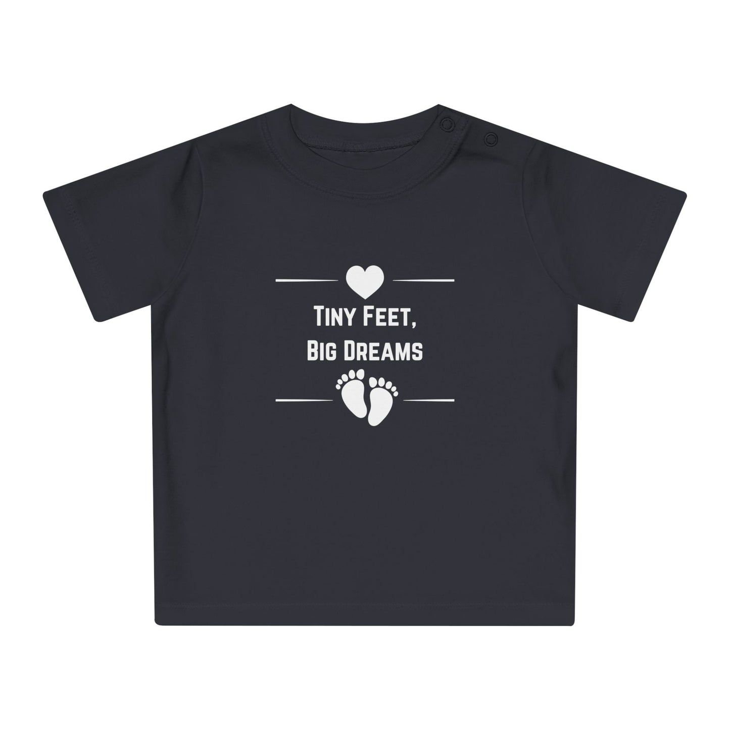 Heartfelt Baby T-Shirt - Tiny Feet Big Dreams, Infant Tee, Newborn Outfit, Baby Shower Gift, Cute Baby Clothes