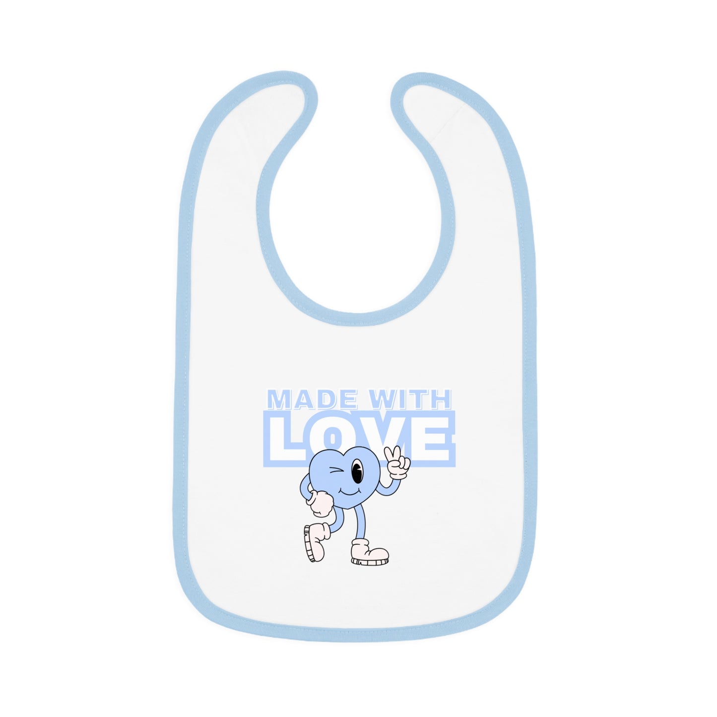 Cute Baby Bib, "Made with Love" Infant Bib, Unique Baby Shower Gift, Adorable Feeding Bib, Baby Accessories