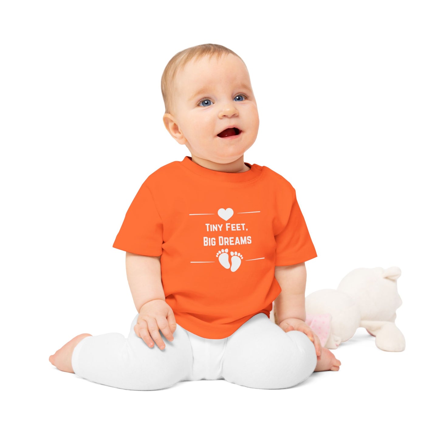 Heartfelt Baby T-Shirt - Tiny Feet Big Dreams, Infant Tee, Newborn Outfit, Baby Shower Gift, Cute Baby Clothes