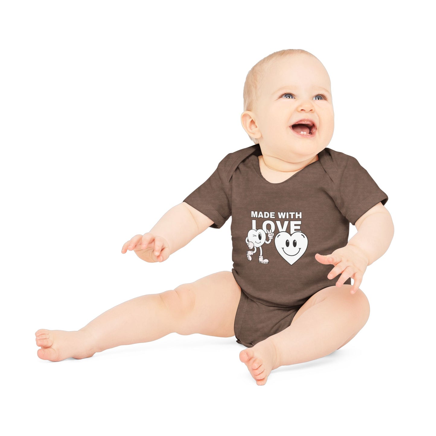 Cute Organic Baby Bodysuit - Made with Love, Eco-Friendly Newborn Gift, Baby Shower Outfit, Infant Apparel, Adorable Baby Clothing