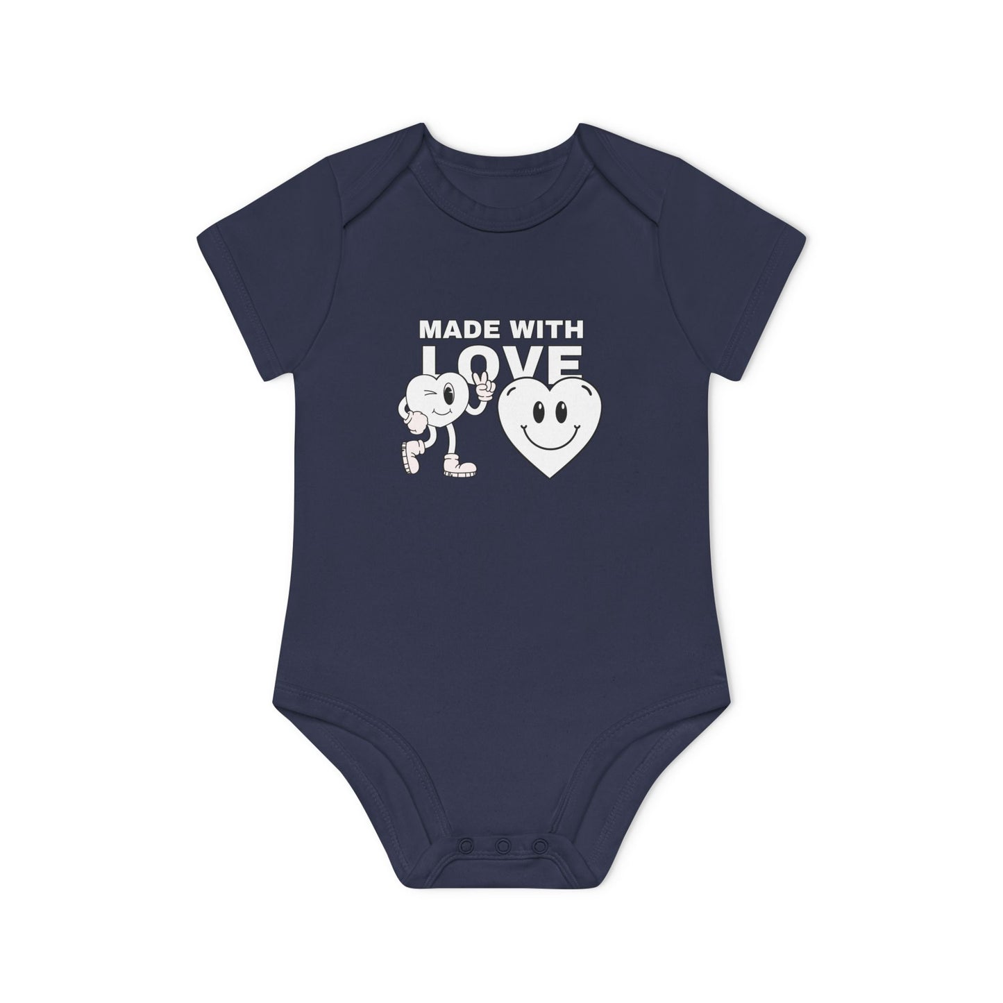 Cute Organic Baby Bodysuit - Made with Love, Eco-Friendly Newborn Gift, Baby Shower Outfit, Infant Apparel, Adorable Baby Clothing