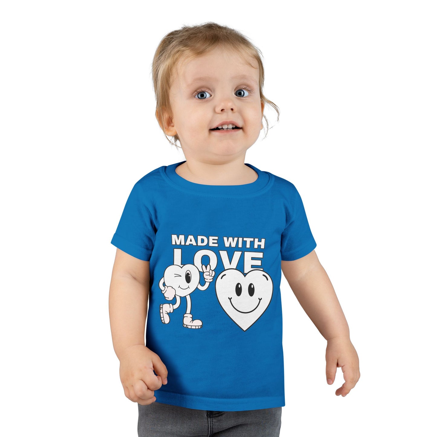 Toddler T-Shirt - Made with Love, Cute Kids Tee, Baby Love Shirt, Gift for Toddlers, Valentine's Day Apparel