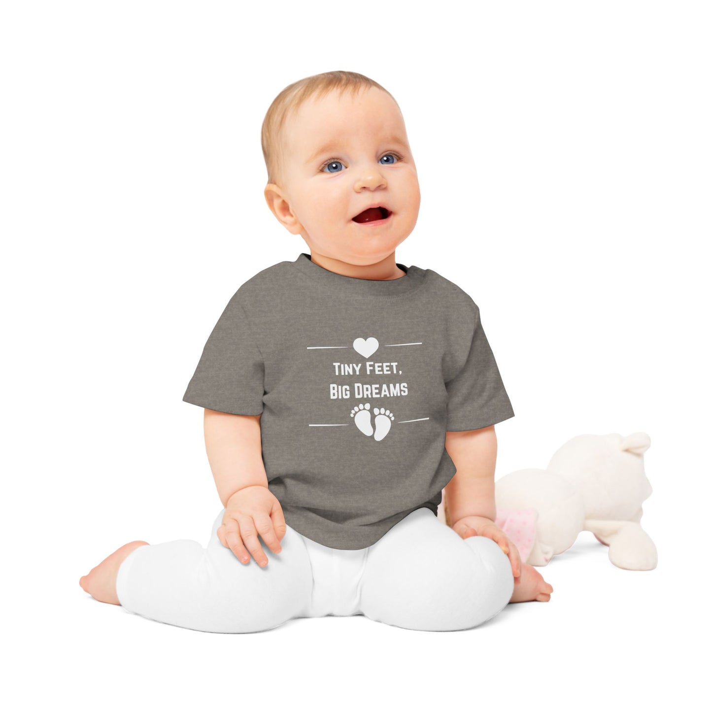 Heartfelt Baby T-Shirt - Tiny Feet Big Dreams, Infant Tee, Newborn Outfit, Baby Shower Gift, Cute Baby Clothes