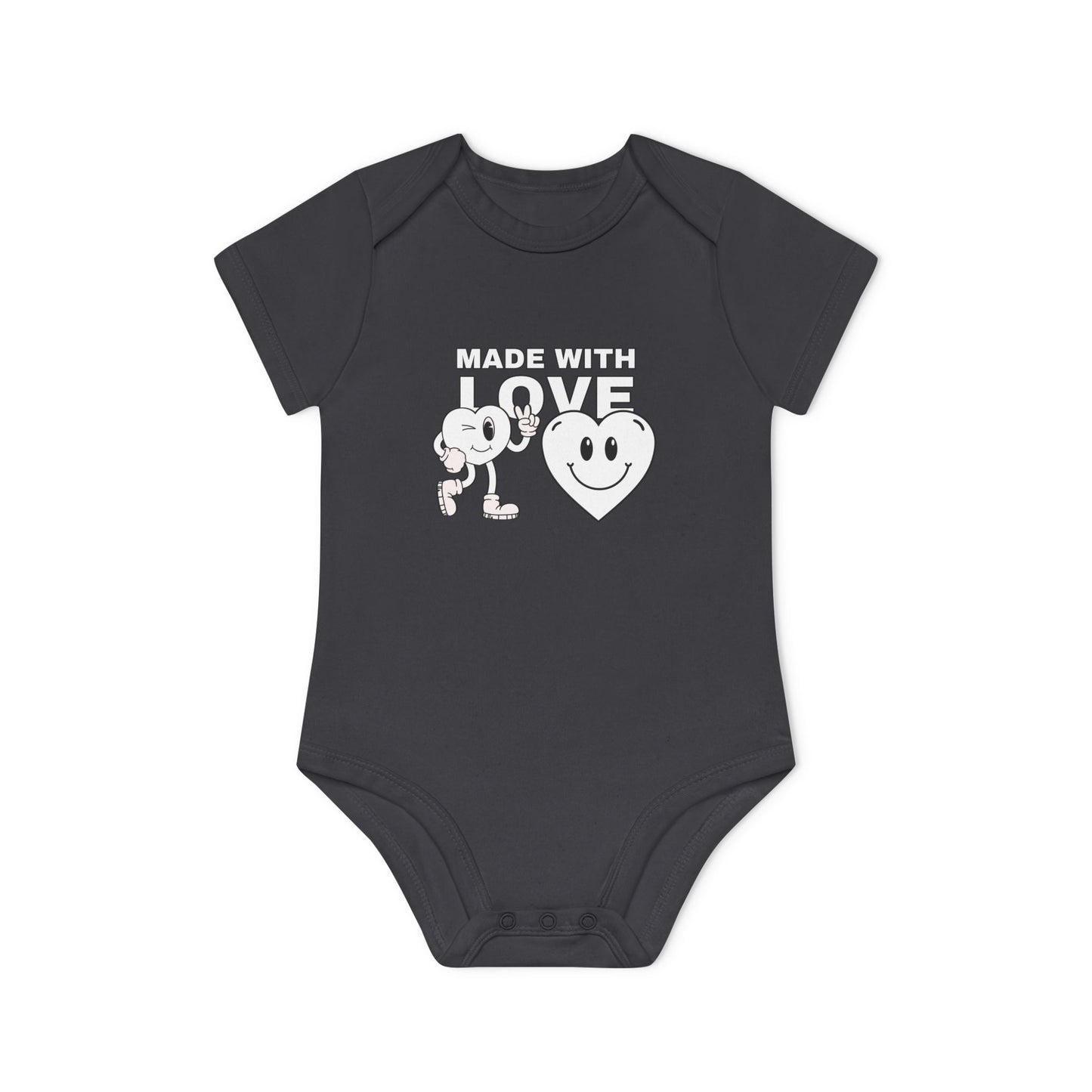 Cute Organic Baby Bodysuit - Made with Love, Eco-Friendly Newborn Gift, Baby Shower Outfit, Infant Apparel, Adorable Baby Clothing