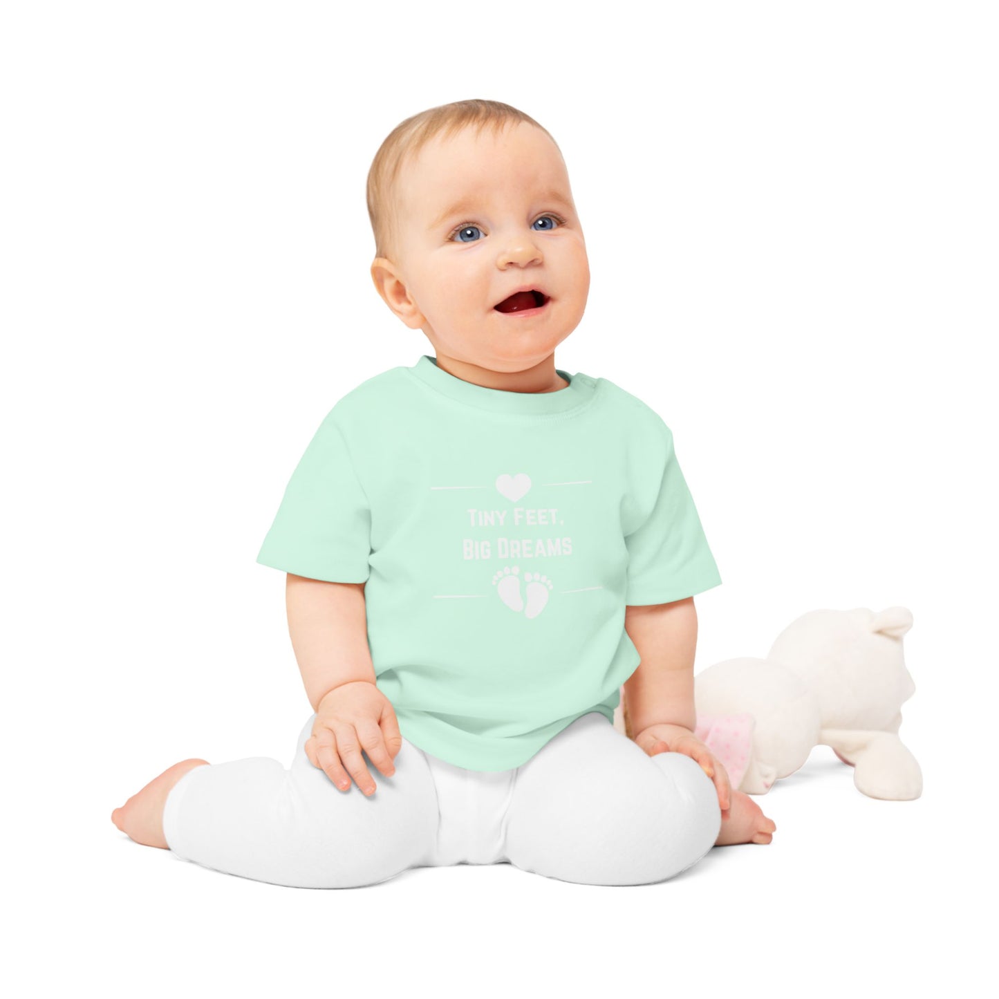 Heartfelt Baby T-Shirt - Tiny Feet Big Dreams, Infant Tee, Newborn Outfit, Baby Shower Gift, Cute Baby Clothes