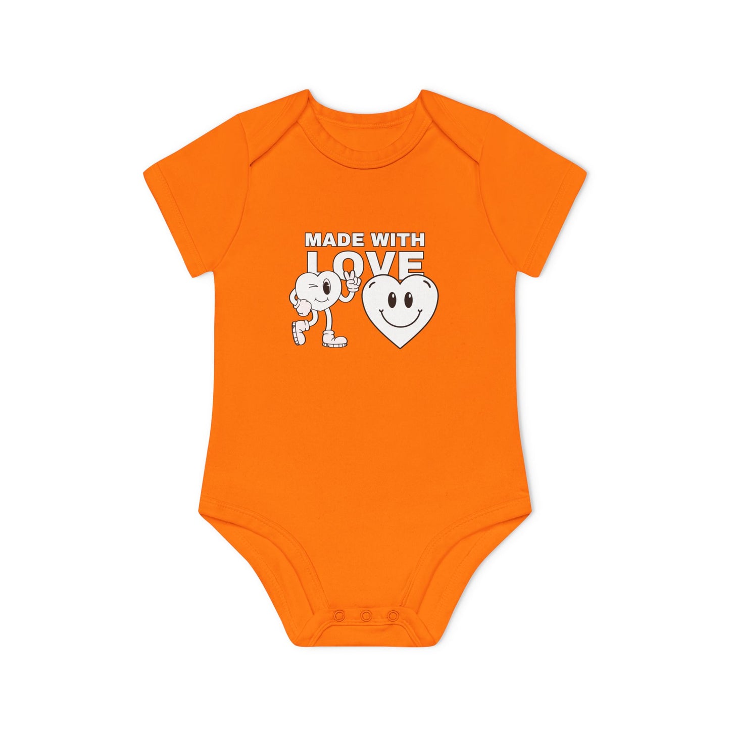 Cute Organic Baby Bodysuit - Made with Love, Eco-Friendly Newborn Gift, Baby Shower Outfit, Infant Apparel, Adorable Baby Clothing