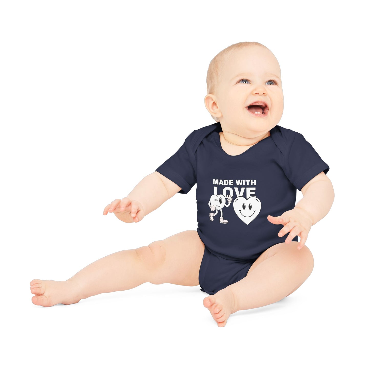 Cute Organic Baby Bodysuit - Made with Love, Eco-Friendly Newborn Gift, Baby Shower Outfit, Infant Apparel, Adorable Baby Clothing