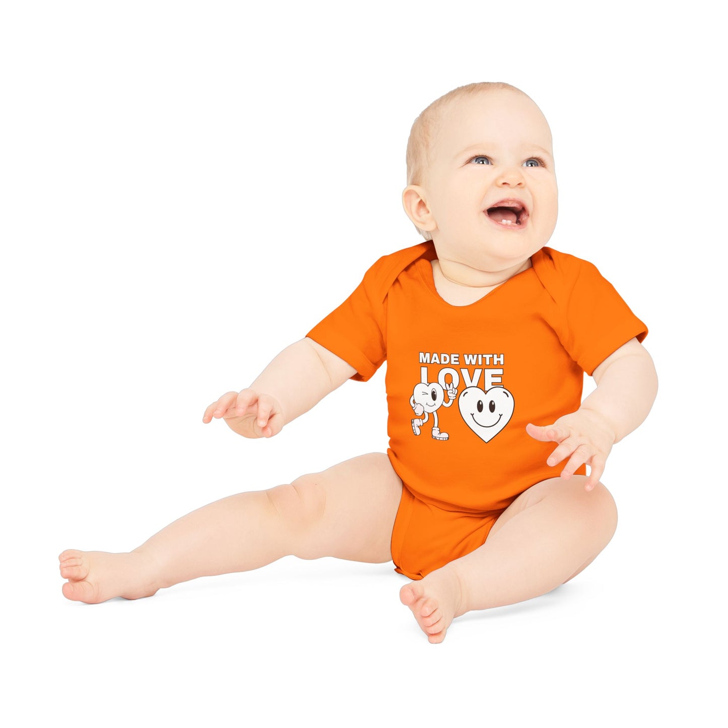 Cute Organic Baby Bodysuit - Made with Love, Eco-Friendly Newborn Gift, Baby Shower Outfit, Infant Apparel, Adorable Baby Clothing