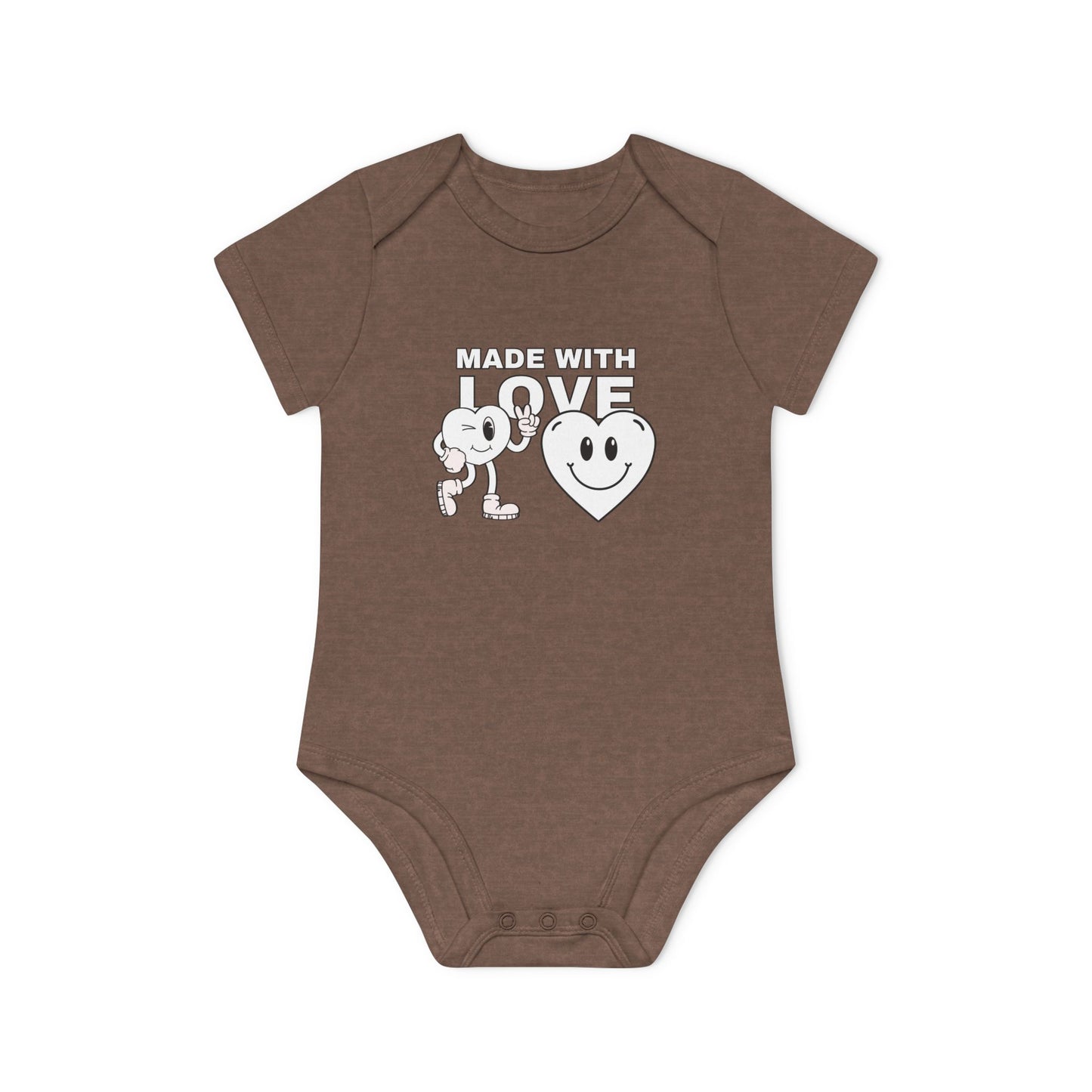 Cute Organic Baby Bodysuit - Made with Love, Eco-Friendly Newborn Gift, Baby Shower Outfit, Infant Apparel, Adorable Baby Clothing