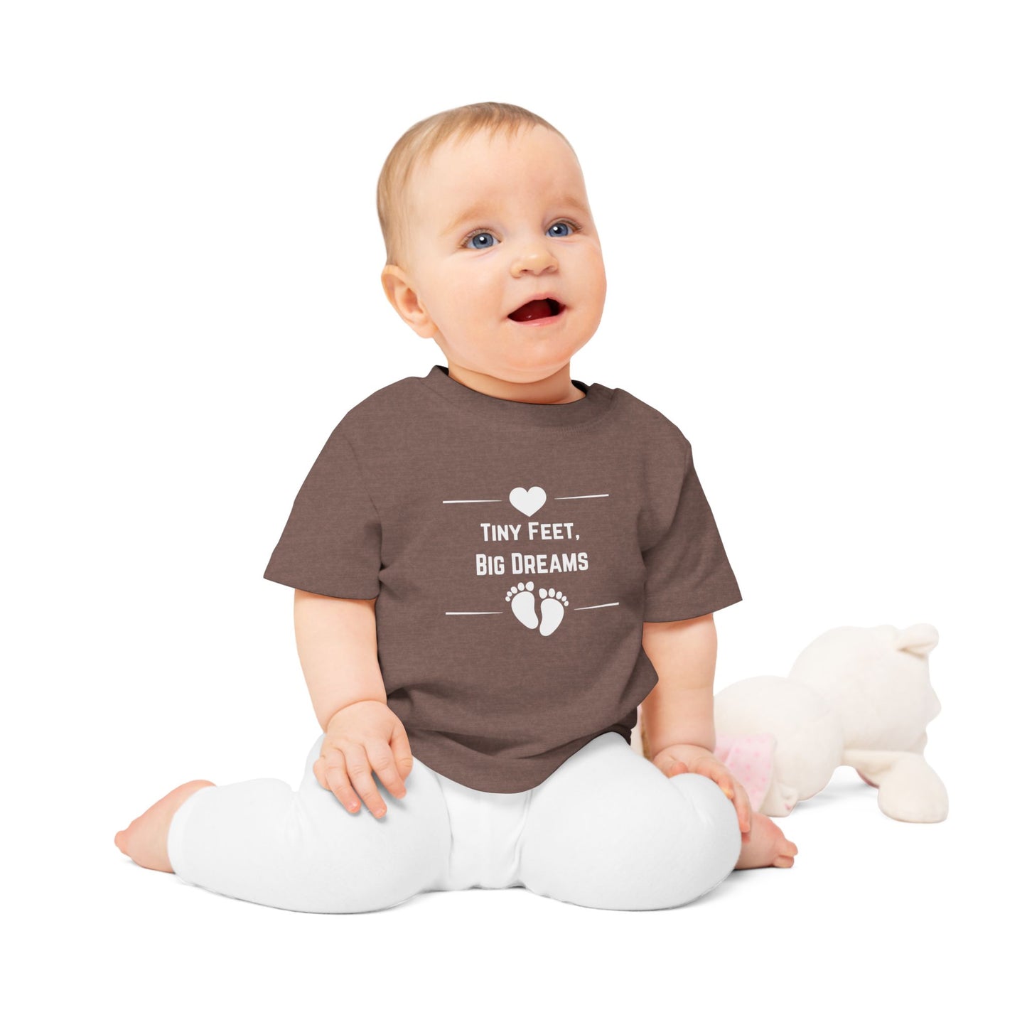 Heartfelt Baby T-Shirt - Tiny Feet Big Dreams, Infant Tee, Newborn Outfit, Baby Shower Gift, Cute Baby Clothes