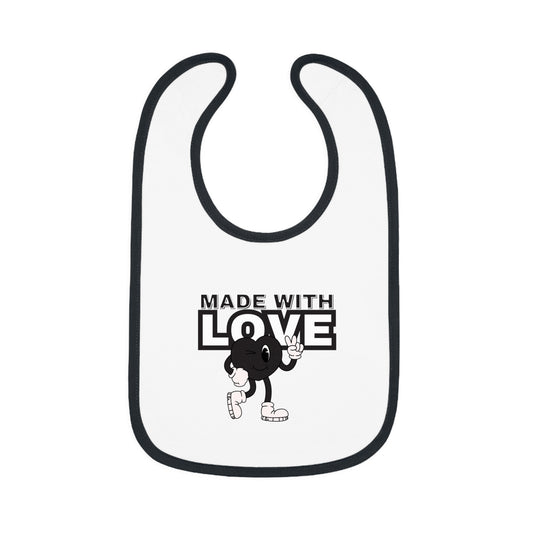 Cute Baby Bib, "Made with Love" Infant Bib, Unique Baby Shower Gift, Adorable Feeding Bib, Baby Accessories