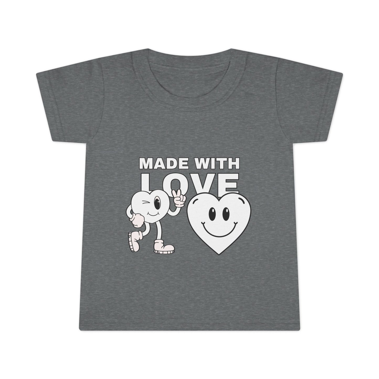Toddler T-Shirt - Made with Love, Cute Kids Tee, Baby Love Shirt, Gift for Toddlers, Valentine's Day Apparel