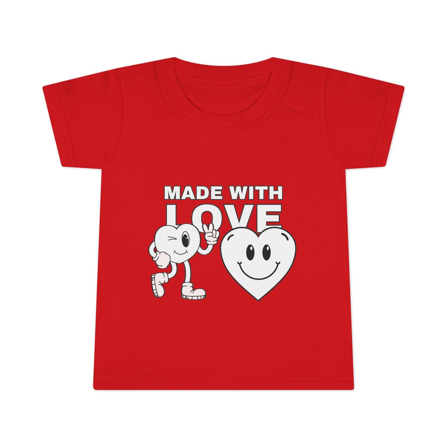 Toddler T-Shirt - Made with Love, Cute Kids Tee, Baby Love Shirt, Gift for Toddlers, Valentine's Day Apparel
