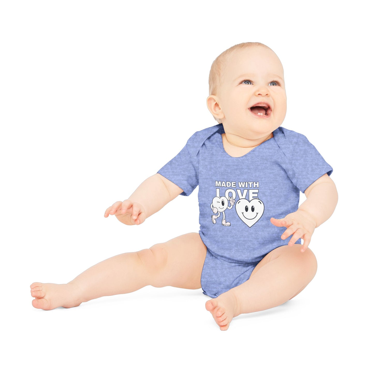 Cute Organic Baby Bodysuit - Made with Love, Eco-Friendly Newborn Gift, Baby Shower Outfit, Infant Apparel, Adorable Baby Clothing