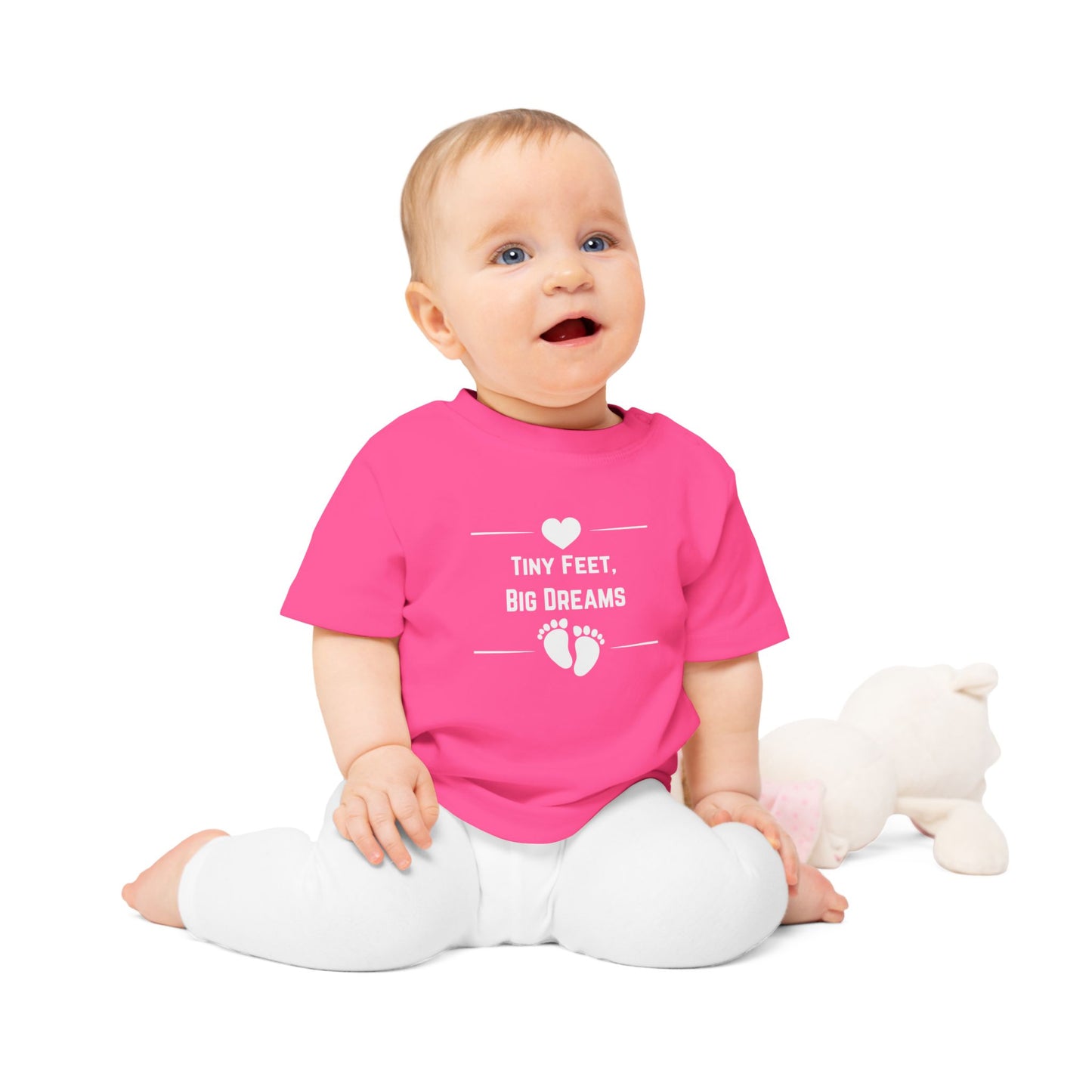Heartfelt Baby T-Shirt - Tiny Feet Big Dreams, Infant Tee, Newborn Outfit, Baby Shower Gift, Cute Baby Clothes