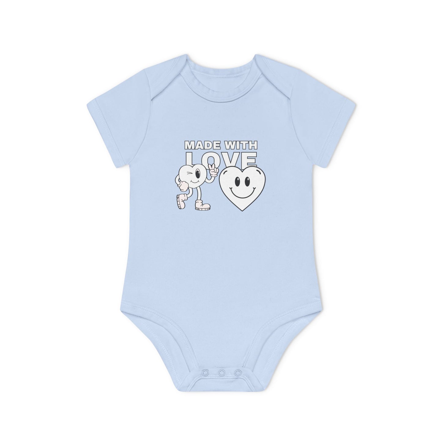 Cute Organic Baby Bodysuit - Made with Love, Eco-Friendly Newborn Gift, Baby Shower Outfit, Infant Apparel, Adorable Baby Clothing