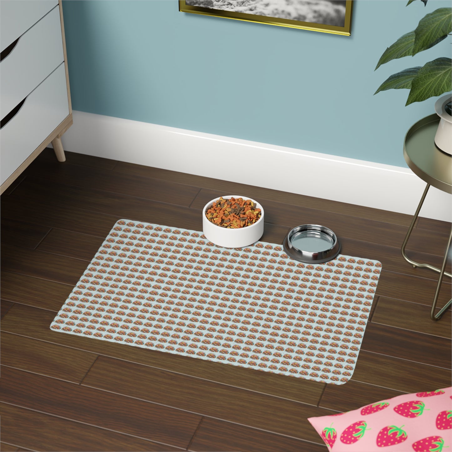 Chic Pet Food Mat for Stylish Pets, Animal Lovers Gift, Pet Accessory, Dog Dish Mat, Cat Feeding Mat, Modern Pet Decor