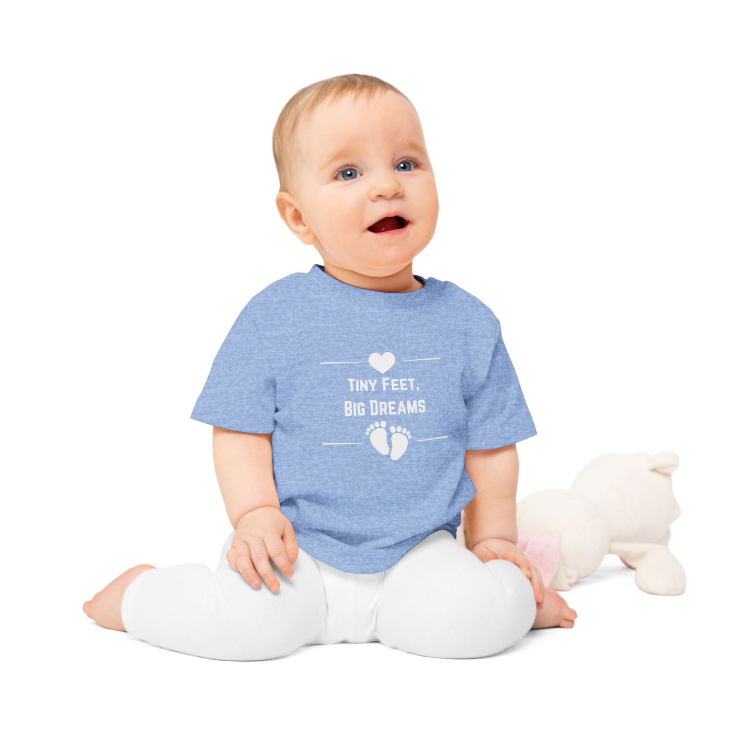 Heartfelt Baby T-Shirt - Tiny Feet Big Dreams, Infant Tee, Newborn Outfit, Baby Shower Gift, Cute Baby Clothes