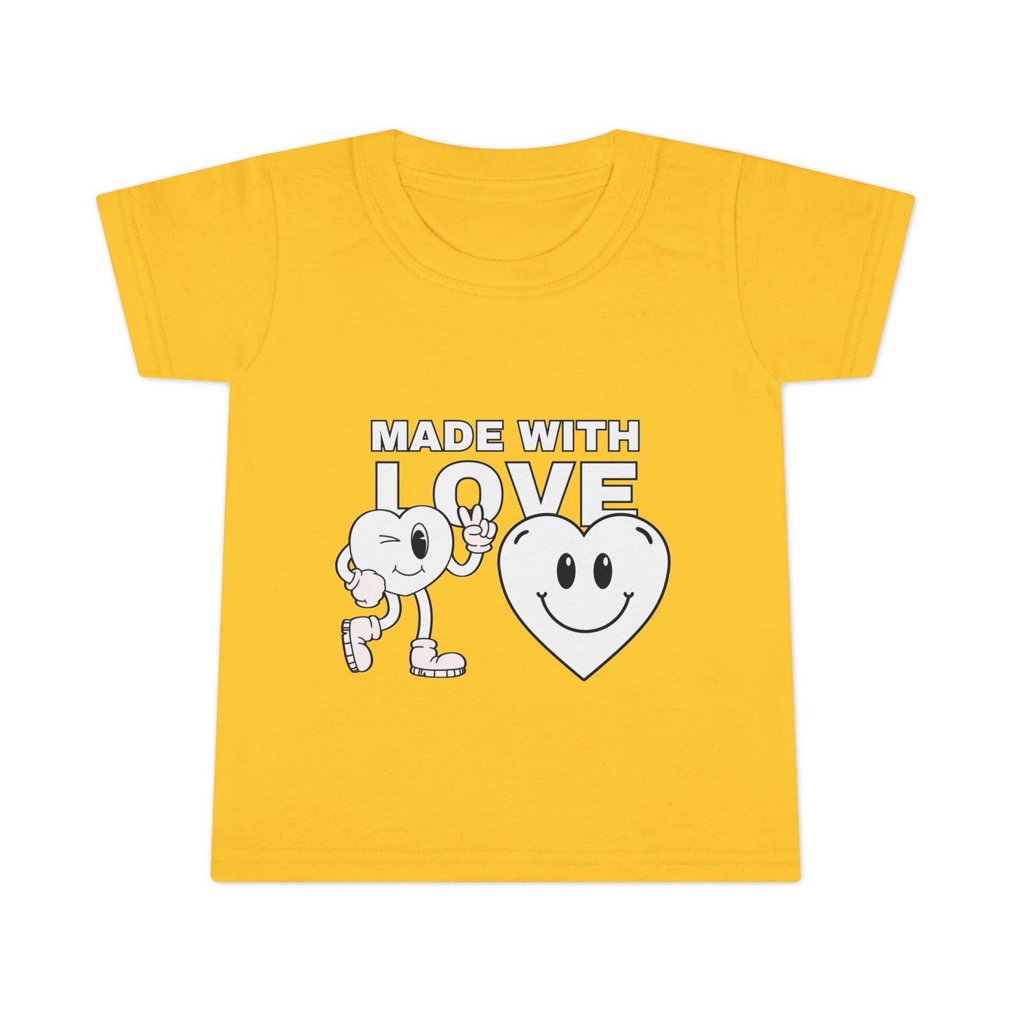 Toddler T-Shirt - Made with Love, Cute Kids Tee, Baby Love Shirt, Gift for Toddlers, Valentine's Day Apparel