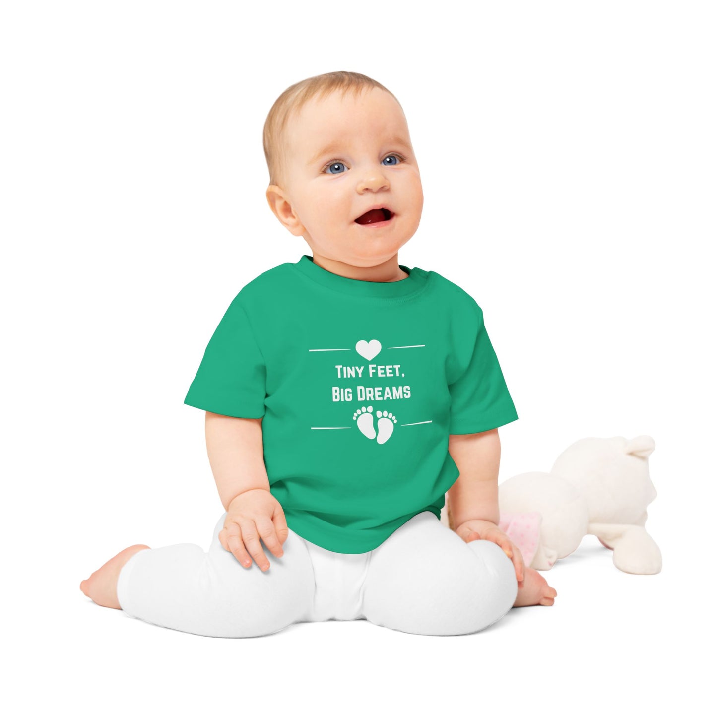 Heartfelt Baby T-Shirt - Tiny Feet Big Dreams, Infant Tee, Newborn Outfit, Baby Shower Gift, Cute Baby Clothes