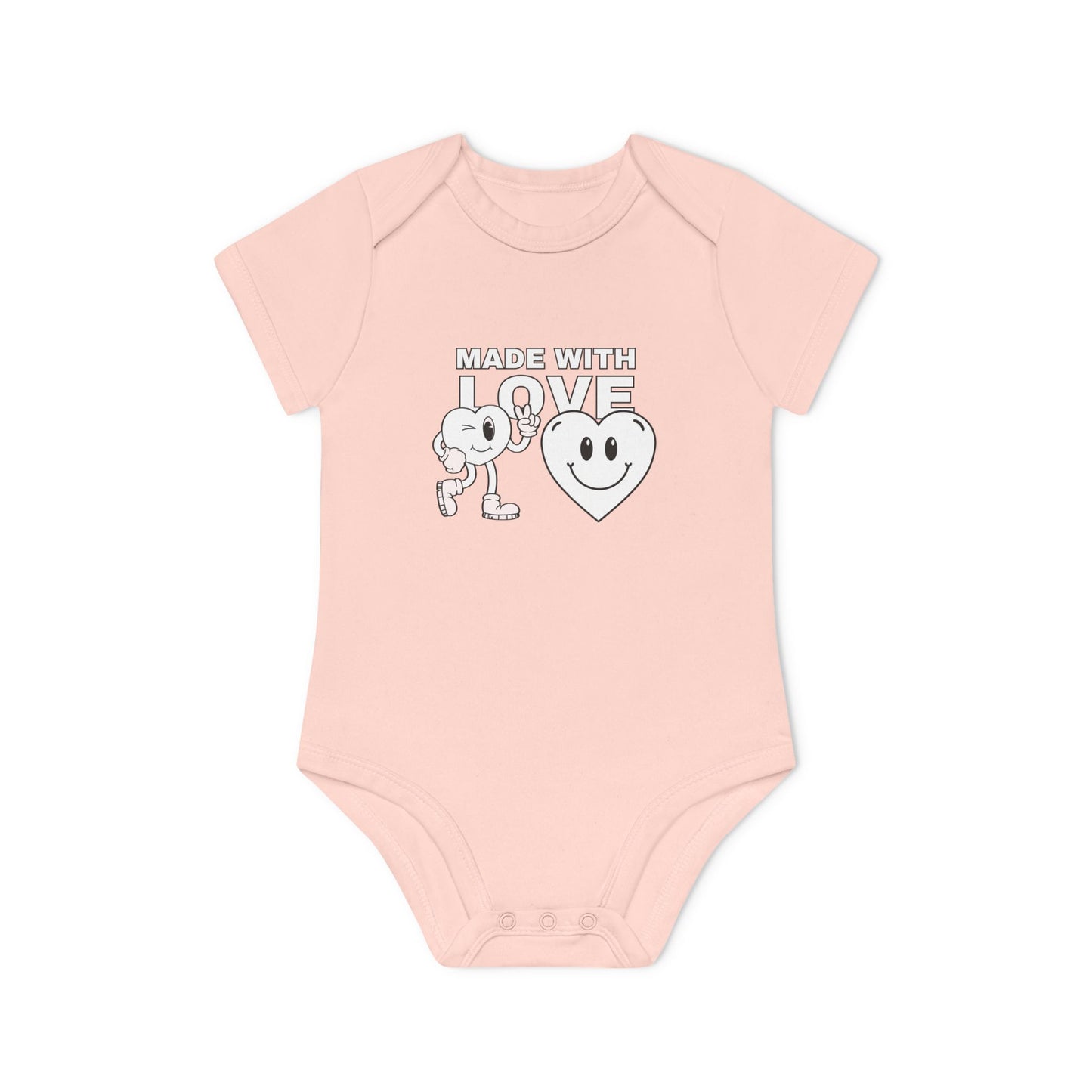 Cute Organic Baby Bodysuit - Made with Love, Eco-Friendly Newborn Gift, Baby Shower Outfit, Infant Apparel, Adorable Baby Clothing