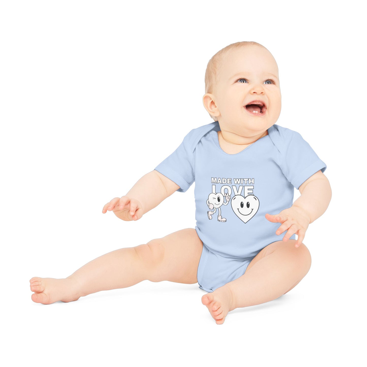 Cute Organic Baby Bodysuit - Made with Love, Eco-Friendly Newborn Gift, Baby Shower Outfit, Infant Apparel, Adorable Baby Clothing