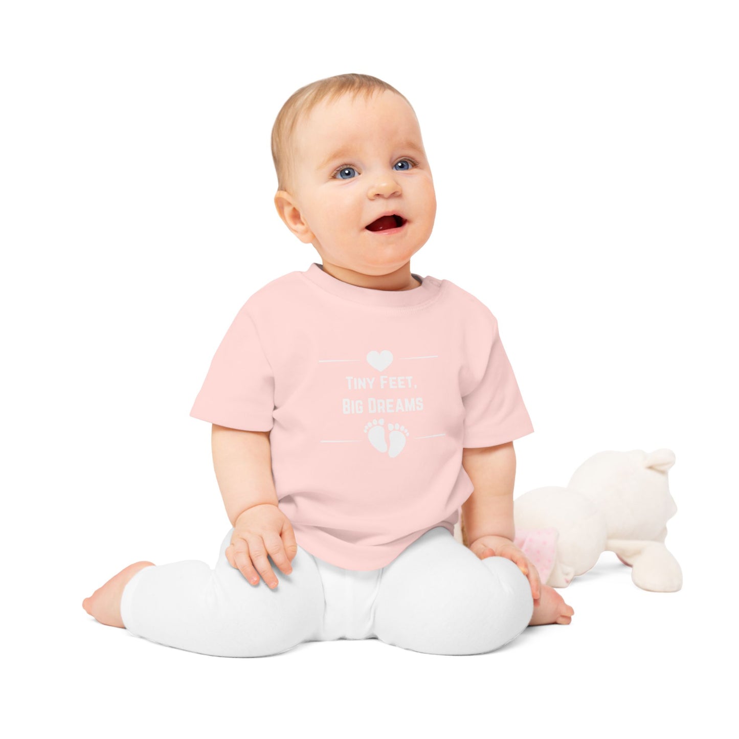 Heartfelt Baby T-Shirt - Tiny Feet Big Dreams, Infant Tee, Newborn Outfit, Baby Shower Gift, Cute Baby Clothes