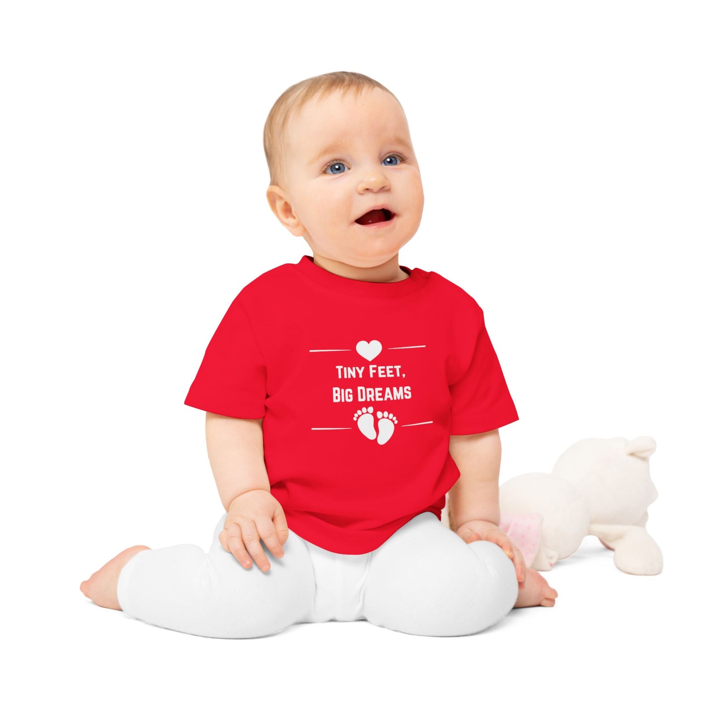 Heartfelt Baby T-Shirt - Tiny Feet Big Dreams, Infant Tee, Newborn Outfit, Baby Shower Gift, Cute Baby Clothes