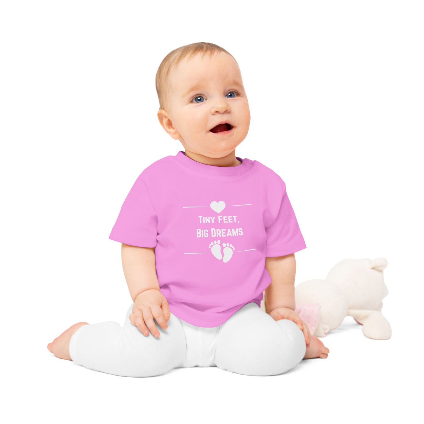 Heartfelt Baby T-Shirt - Tiny Feet Big Dreams, Infant Tee, Newborn Outfit, Baby Shower Gift, Cute Baby Clothes