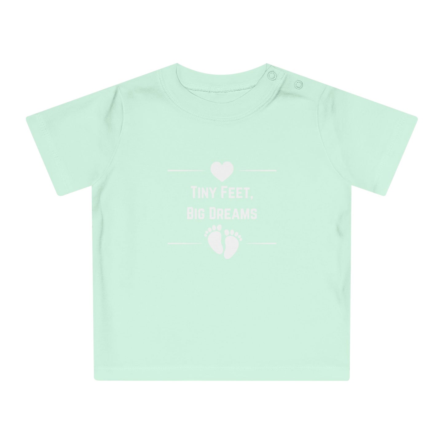 Heartfelt Baby T-Shirt - Tiny Feet Big Dreams, Infant Tee, Newborn Outfit, Baby Shower Gift, Cute Baby Clothes