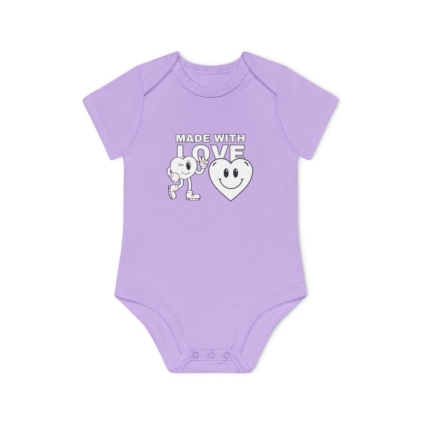 Cute Organic Baby Bodysuit - Made with Love, Eco-Friendly Newborn Gift, Baby Shower Outfit, Infant Apparel, Adorable Baby Clothing