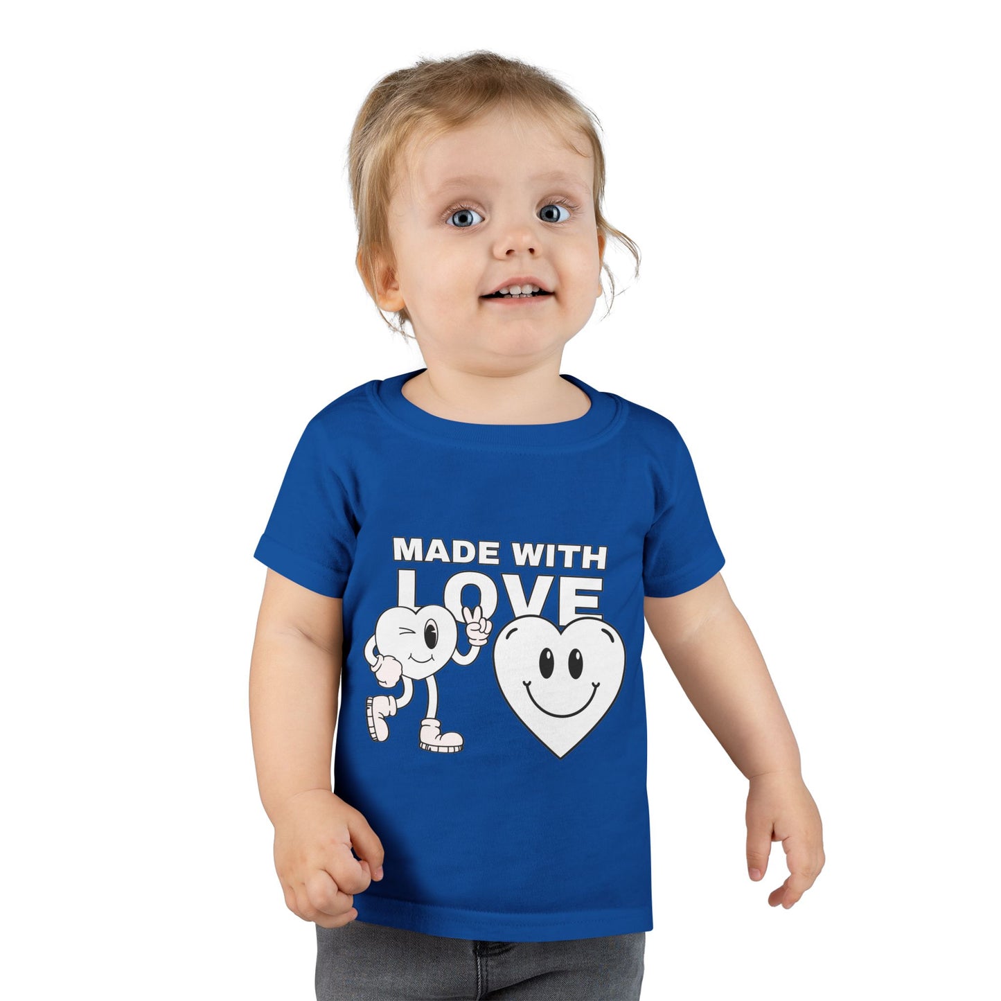 Toddler T-Shirt - Made with Love, Cute Kids Tee, Baby Love Shirt, Gift for Toddlers, Valentine's Day Apparel