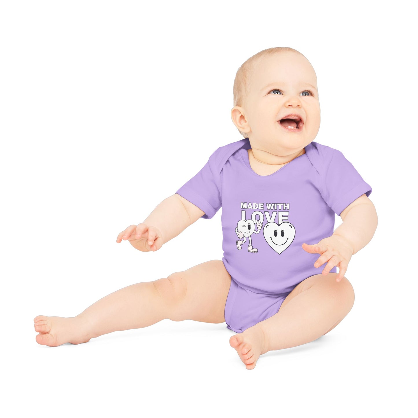 Cute Organic Baby Bodysuit - Made with Love, Eco-Friendly Newborn Gift, Baby Shower Outfit, Infant Apparel, Adorable Baby Clothing