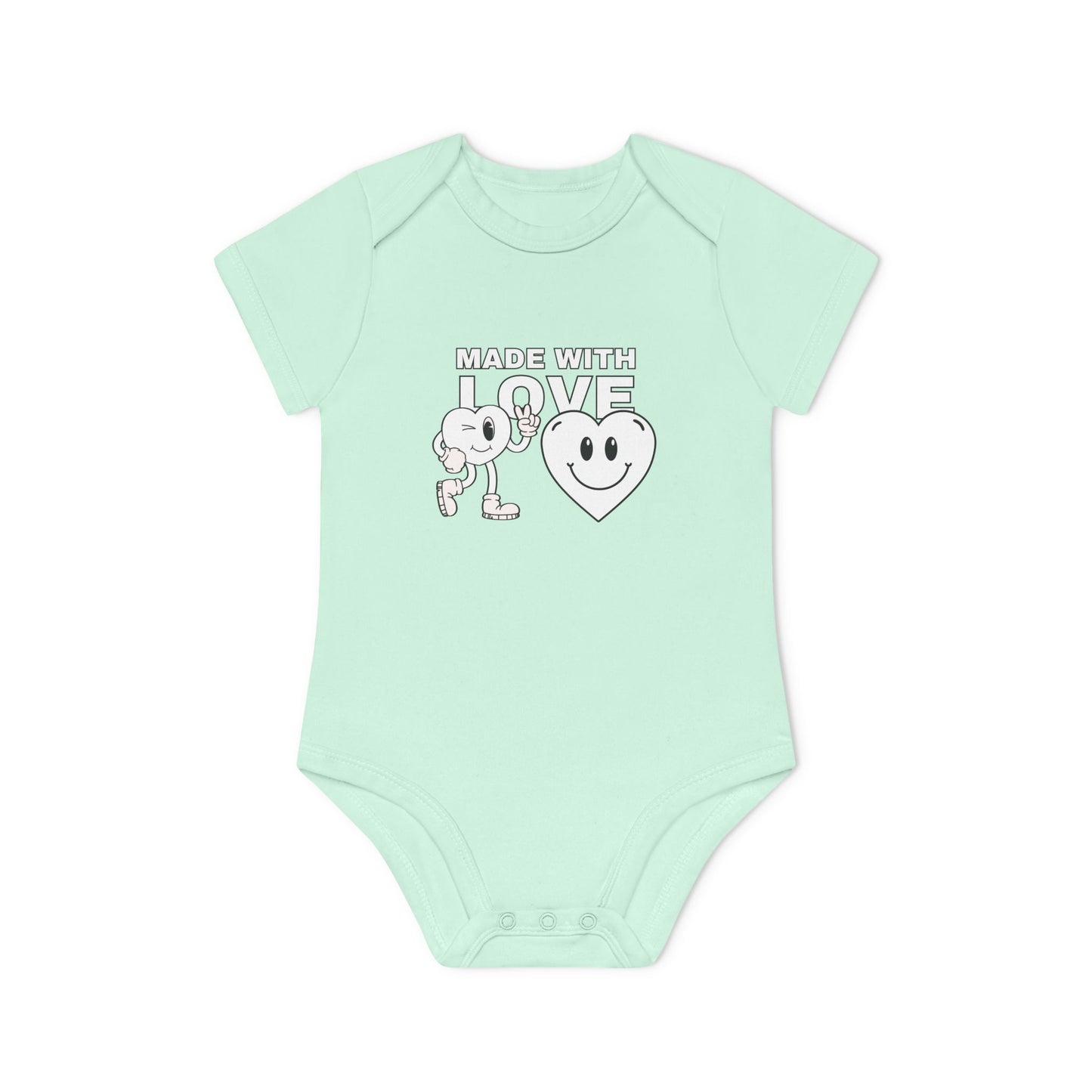Cute Organic Baby Bodysuit - Made with Love, Eco-Friendly Newborn Gift, Baby Shower Outfit, Infant Apparel, Adorable Baby Clothing