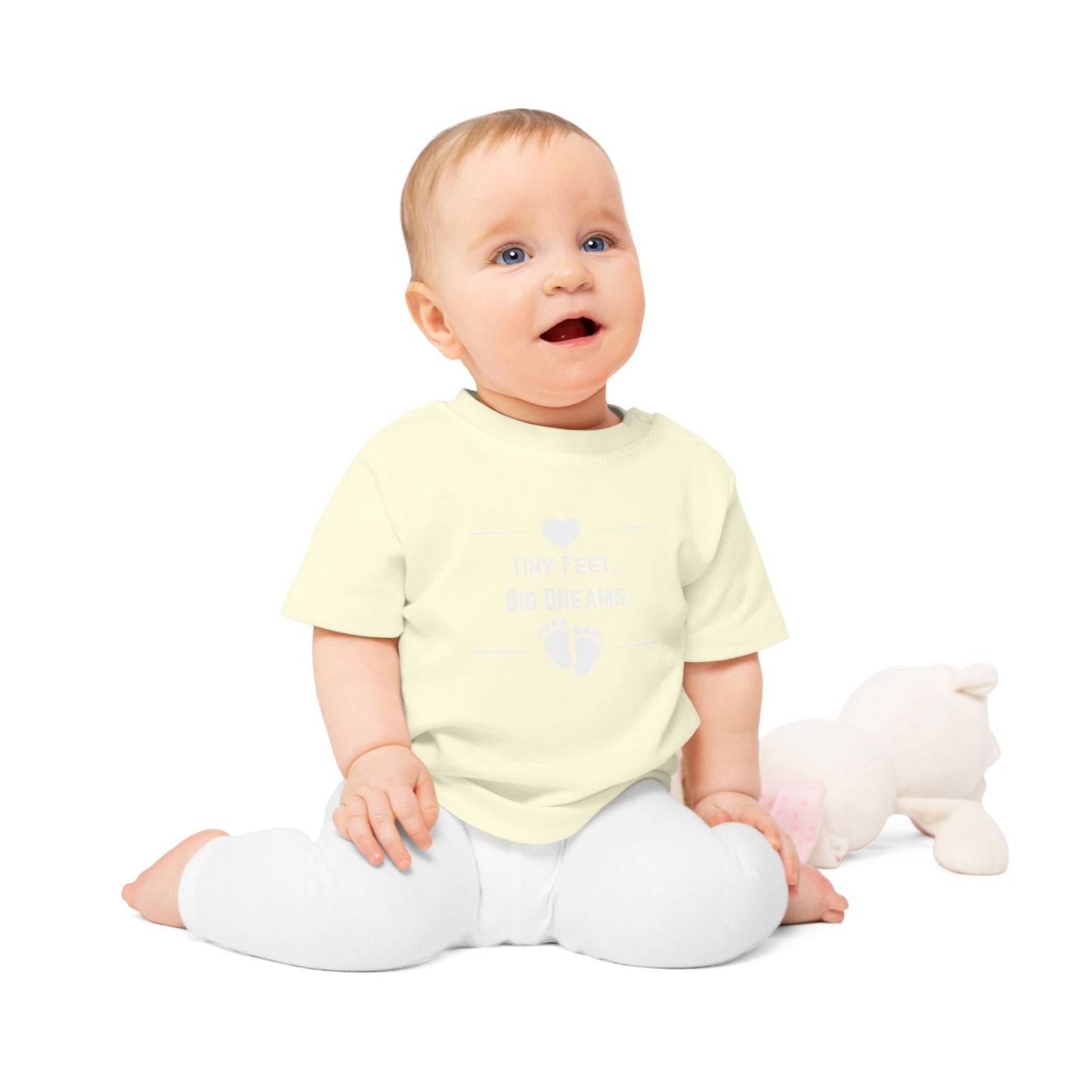 Heartfelt Baby T-Shirt - Tiny Feet Big Dreams, Infant Tee, Newborn Outfit, Baby Shower Gift, Cute Baby Clothes