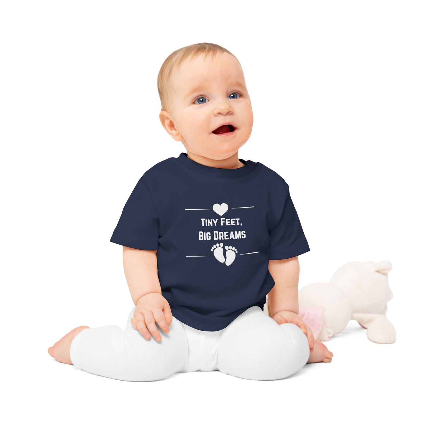 Heartfelt Baby T-Shirt - Tiny Feet Big Dreams, Infant Tee, Newborn Outfit, Baby Shower Gift, Cute Baby Clothes