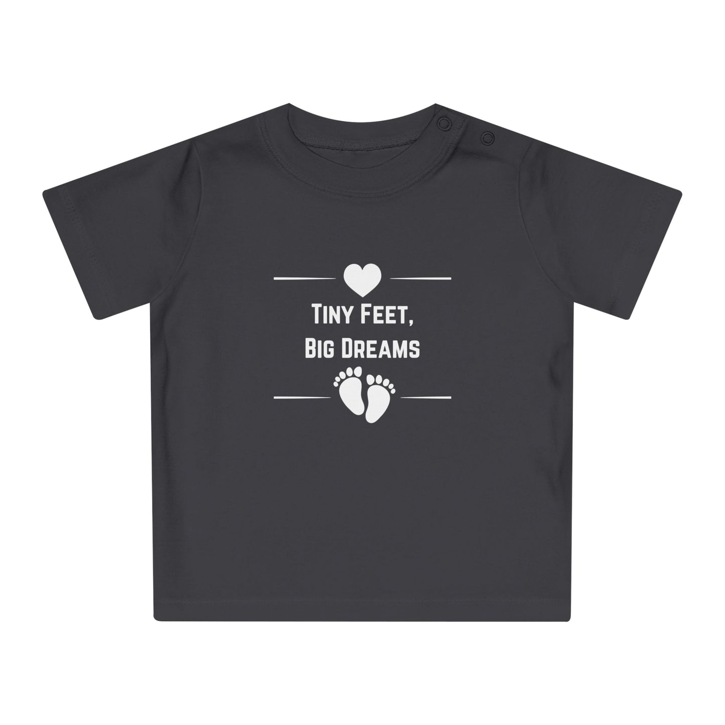 Heartfelt Baby T-Shirt - Tiny Feet Big Dreams, Infant Tee, Newborn Outfit, Baby Shower Gift, Cute Baby Clothes