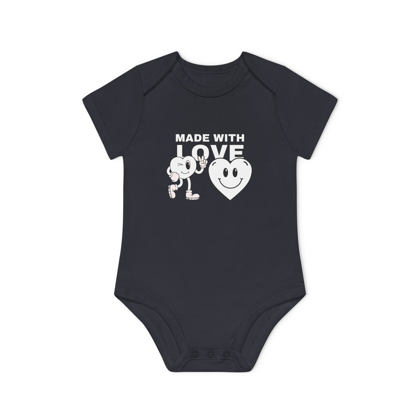 Cute Organic Baby Bodysuit - Made with Love, Eco-Friendly Newborn Gift, Baby Shower Outfit, Infant Apparel, Adorable Baby Clothing