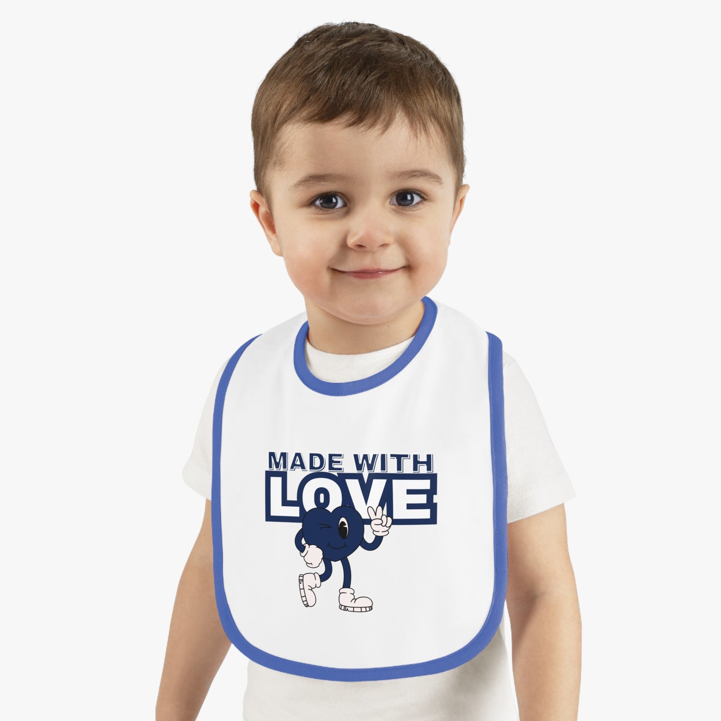 Cute Baby Bib, "Made with Love" Infant Bib, Unique Baby Shower Gift, Adorable Feeding Bib, Baby Accessories