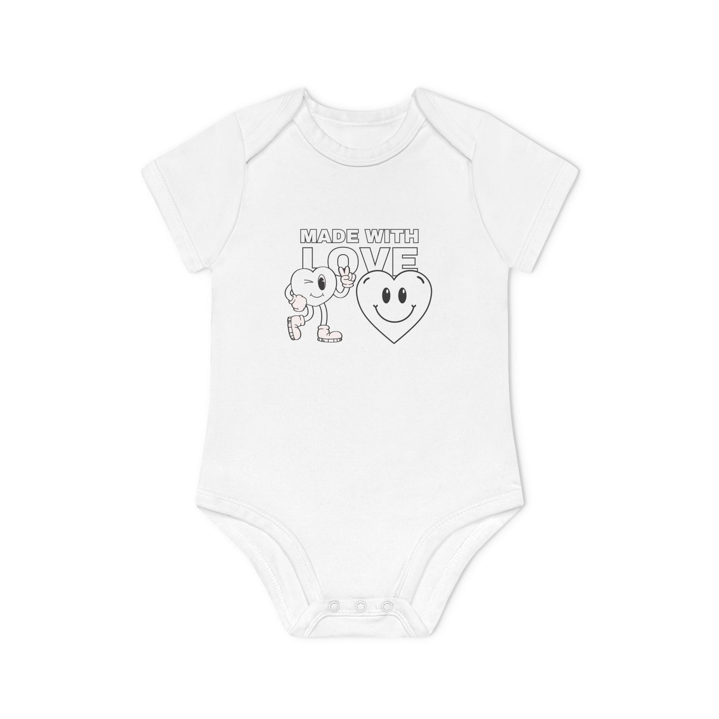 Cute Organic Baby Bodysuit - Made with Love, Eco-Friendly Newborn Gift, Baby Shower Outfit, Infant Apparel, Adorable Baby Clothing