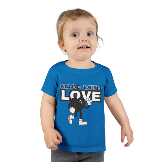 Toddler T-Shirt: Made with Love Graphic Tee, Cute Gift, Kids Apparel, Birthday Outfit, Everyday Wear