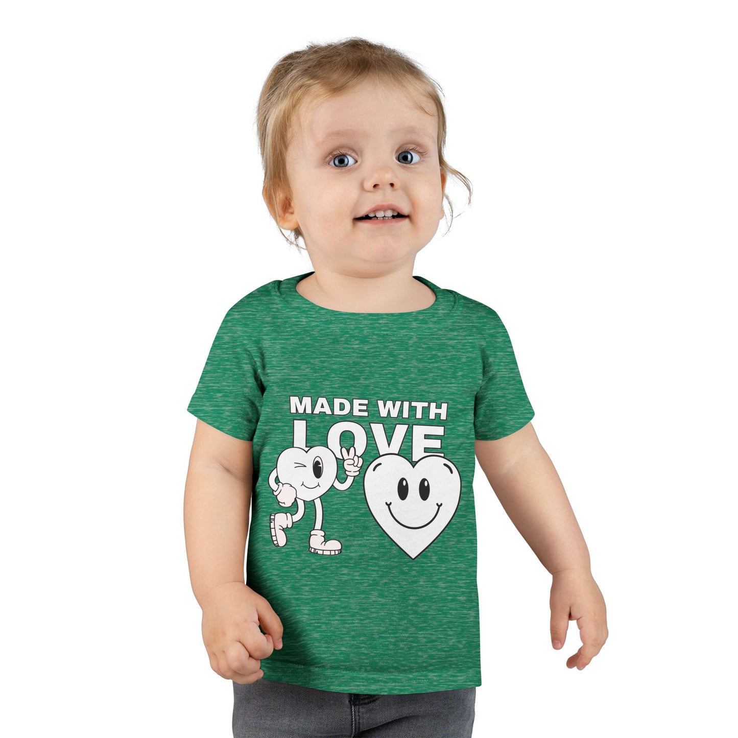 Toddler T-Shirt - Made with Love, Cute Kids Tee, Baby Love Shirt, Gift for Toddlers, Valentine's Day Apparel