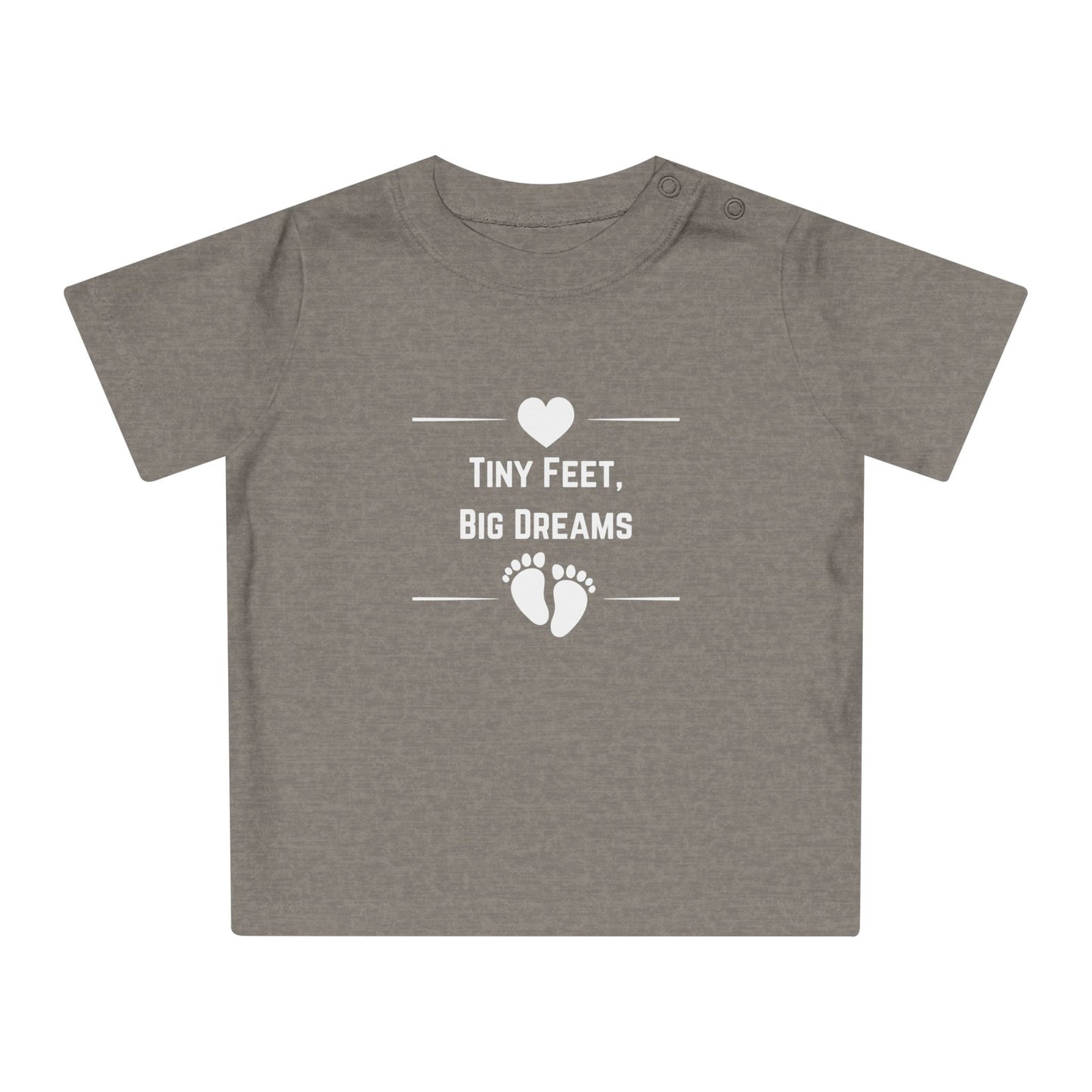 Heartfelt Baby T-Shirt - Tiny Feet Big Dreams, Infant Tee, Newborn Outfit, Baby Shower Gift, Cute Baby Clothes