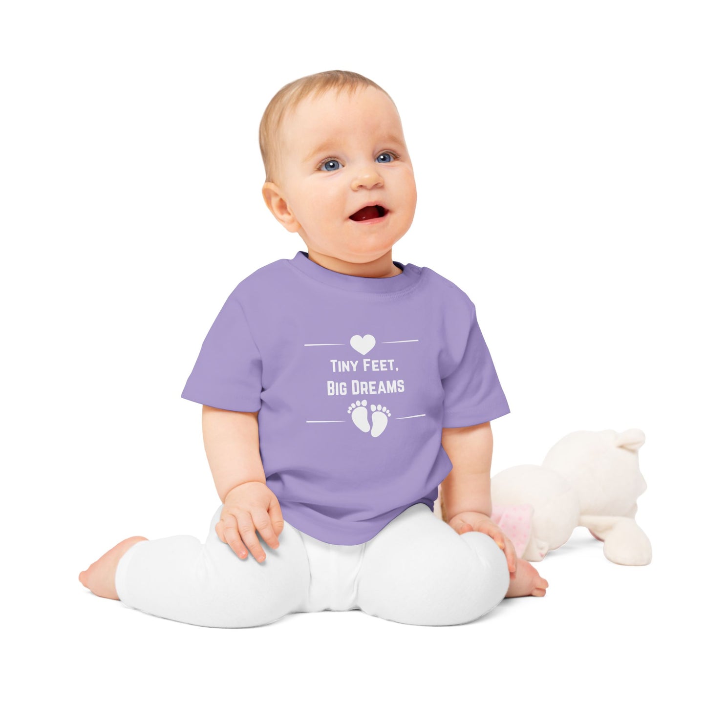 Heartfelt Baby T-Shirt - Tiny Feet Big Dreams, Infant Tee, Newborn Outfit, Baby Shower Gift, Cute Baby Clothes