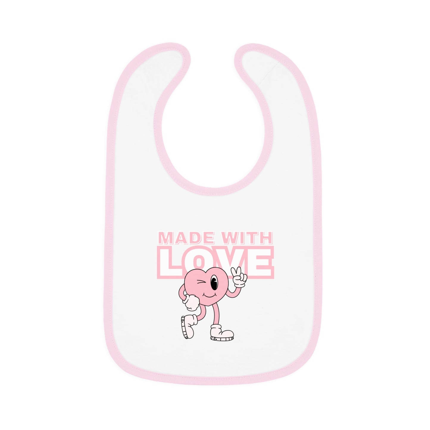 Cute Baby Bib, "Made with Love" Infant Bib, Unique Baby Shower Gift, Adorable Feeding Bib, Baby Accessories