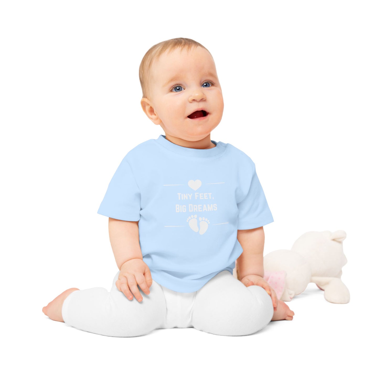 Heartfelt Baby T-Shirt - Tiny Feet Big Dreams, Infant Tee, Newborn Outfit, Baby Shower Gift, Cute Baby Clothes